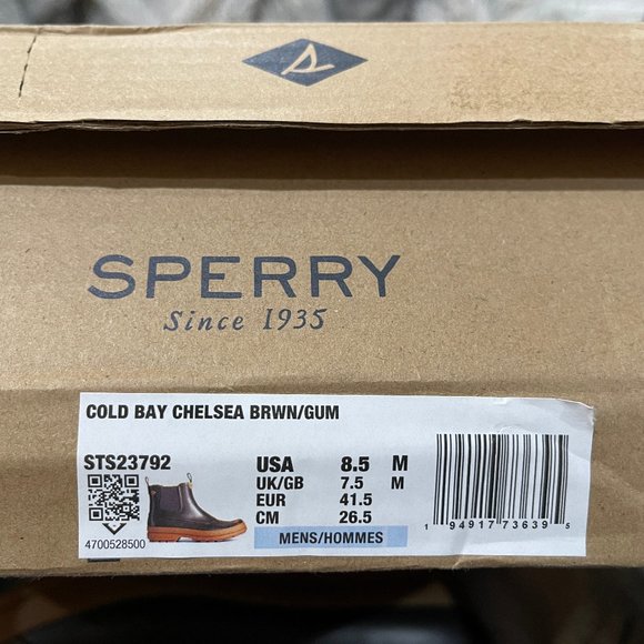 Sperry Men's Cold Bay Chelsea Boot - Sz 8.5 Brown/Gum NWOT - Picture 9 of 10